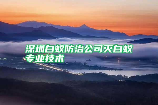 深圳白蚁防治公司灭白蚁专业技术