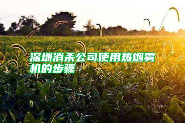 深圳消杀公司使用热烟雾机的步骤