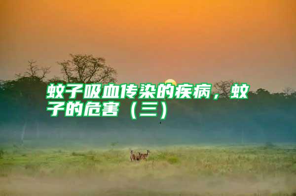 蚊子吸血传染的疾病，蚊子的危害（三）