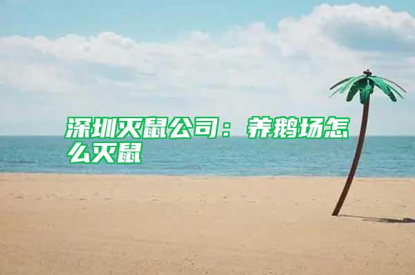 深圳灭鼠公司：养鹅场怎么灭鼠