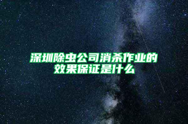 深圳除虫公司消杀作业的效果保证是什么