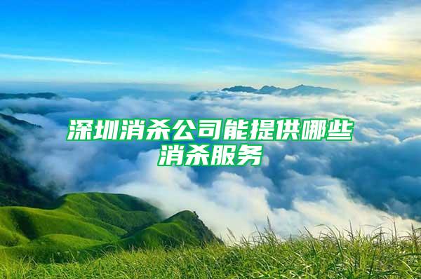 深圳消杀公司能提供哪些消杀服务