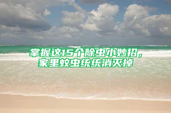 掌握这15个除虫小妙招，家里蚊虫统统消灭掉