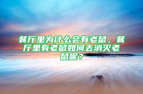 餐厅里为什么会有老鼠，餐厅里有老鼠如何去消灭老鼠呢？