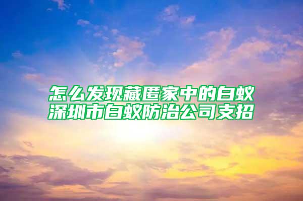 怎么发现藏匿家中的白蚁深圳市白蚁防治公司支招