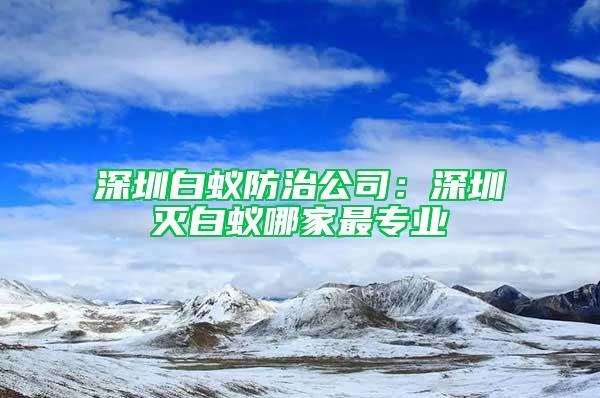 深圳白蚁防治公司：深圳灭白蚁哪家最专业