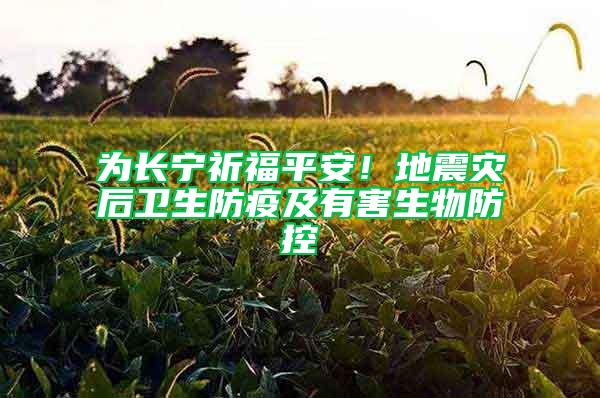 为长宁祈福平安！地震灾后卫生防疫及有害生物防控