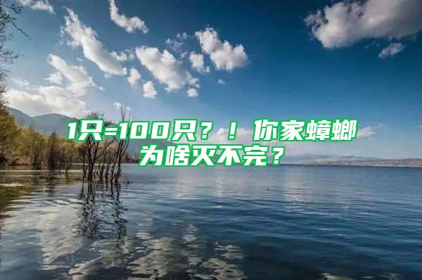 1只=100只？！你家蟑螂为啥灭不完？