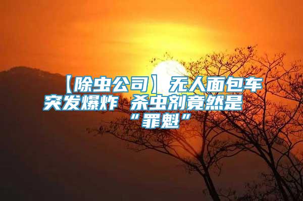 【除虫公司】无人面包车突发爆炸 杀虫剂竟然是“罪魁”