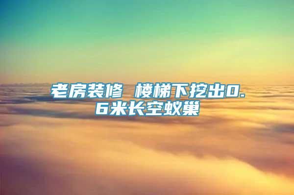 老房装修 楼梯下挖出0.6米长空蚁巢