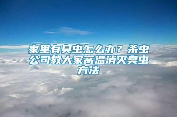 家里有臭虫怎么办？杀虫公司教大家高温消灭臭虫方法