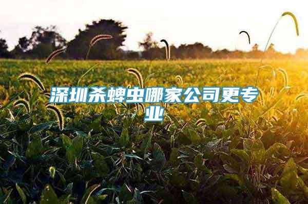 深圳杀蜱虫哪家公司更专业