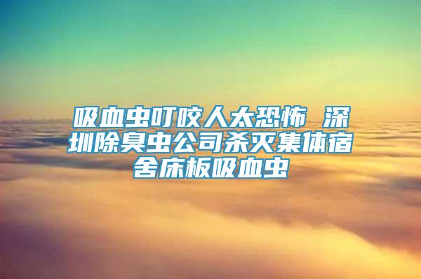 吸血虫叮咬人太恐怖 深圳除臭虫公司杀灭集体宿舍床板吸血虫