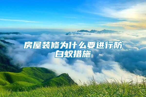 房屋装修为什么要进行防白蚁措施