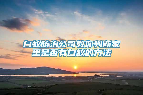 白蚁防治公司教你判断家里是否有白蚁的方法