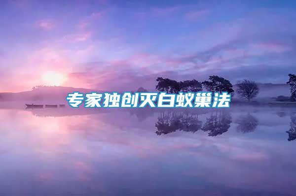 专家独创灭白蚁巢法