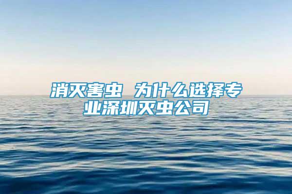 消灭害虫 为什么选择专业深圳灭虫公司