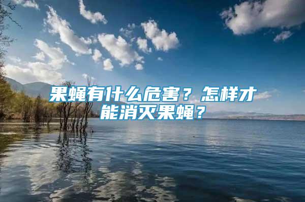 果蝇有什么危害？怎样才能消灭果蝇？