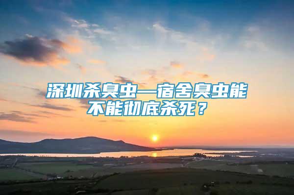 深圳杀臭虫—宿舍臭虫能不能彻底杀死？