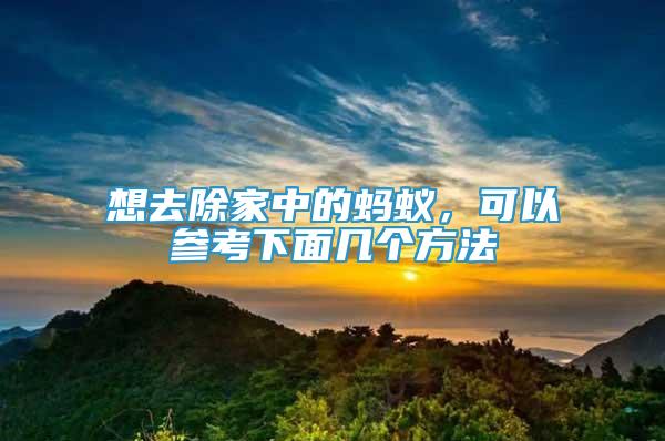 想去除家中的蚂蚁，可以参考下面几个方法