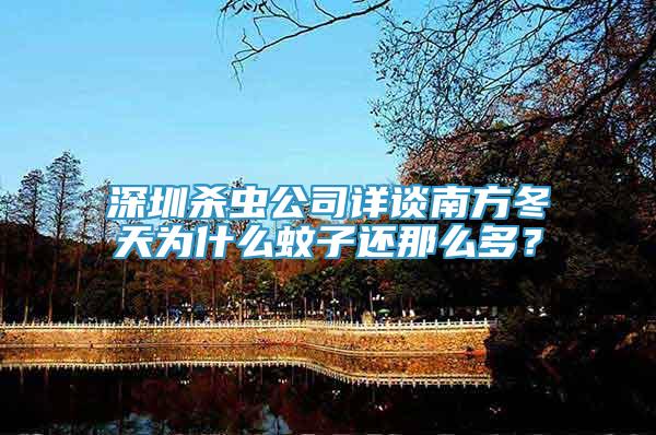 深圳杀虫公司详谈南方冬天为什么蚊子还那么多？