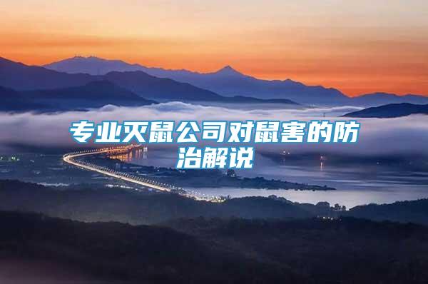 专业灭鼠公司对鼠害的防治解说