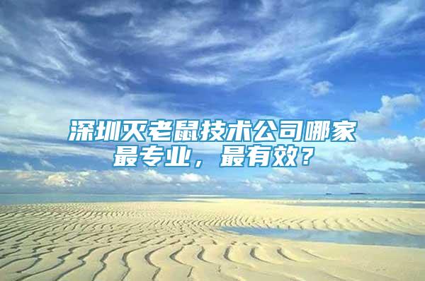 深圳灭老鼠技术公司哪家最专业，最有效？