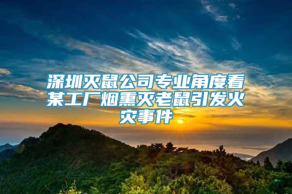 深圳灭鼠公司专业角度看某工厂烟熏灭老鼠引发火灾事件