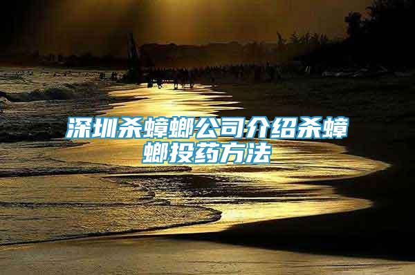 深圳杀蟑螂公司介绍杀蟑螂投药方法