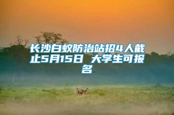 长沙白蚁防治站招4人截止5月15日 大学生可报名