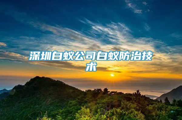 深圳白蚁公司白蚁防治技术