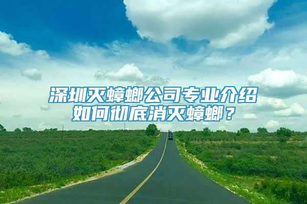 深圳灭蟑螂公司专业介绍如何彻底消灭蟑螂？