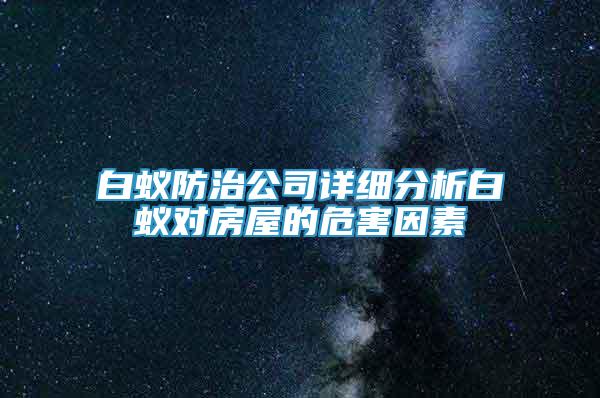 白蚁防治公司详细分析白蚁对房屋的危害因素