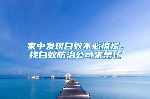 家中发现白蚁不必惊慌，找白蚁防治公司来帮忙