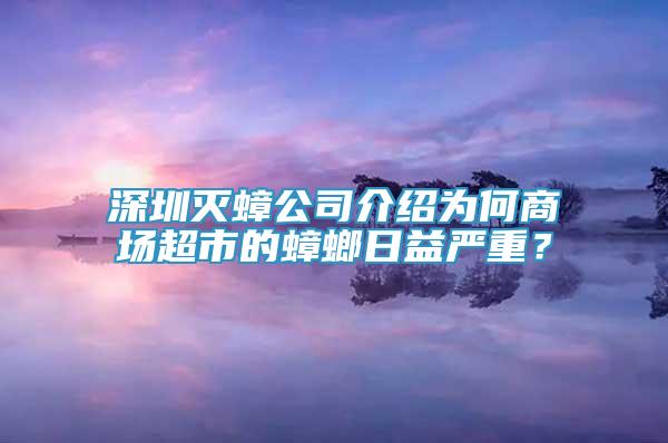 深圳灭蟑公司介绍为何商场超市的蟑螂日益严重？