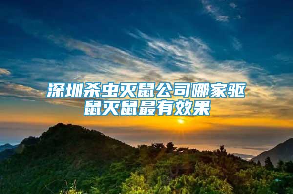 深圳杀虫灭鼠公司哪家驱鼠灭鼠最有效果