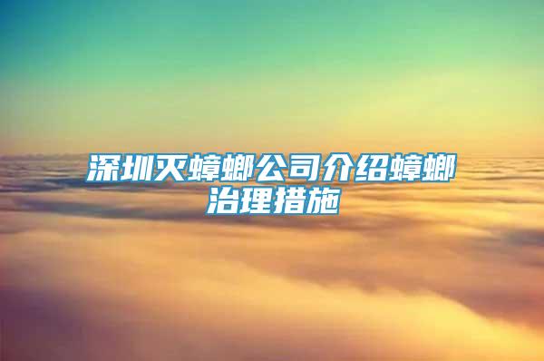 深圳灭蟑螂公司介绍蟑螂治理措施