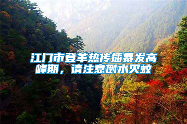 江门市登革热传播暴发高峰期，请注意倒水灭蚊