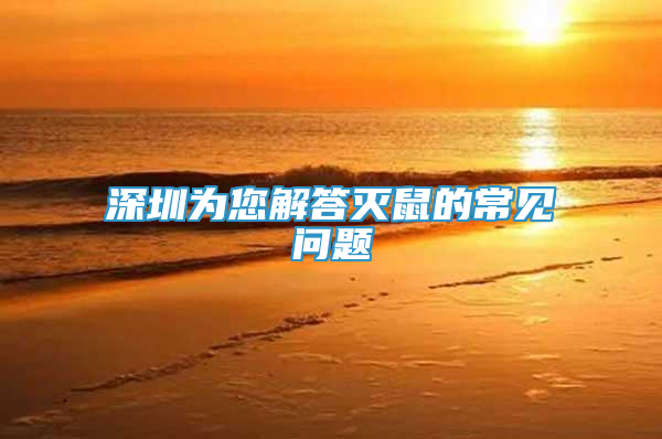 深圳为您解答灭鼠的常见问题