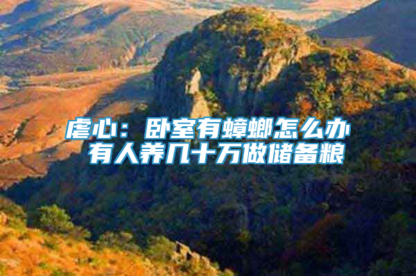 虐心：卧室有蟑螂怎么办 有人养几十万做储备粮